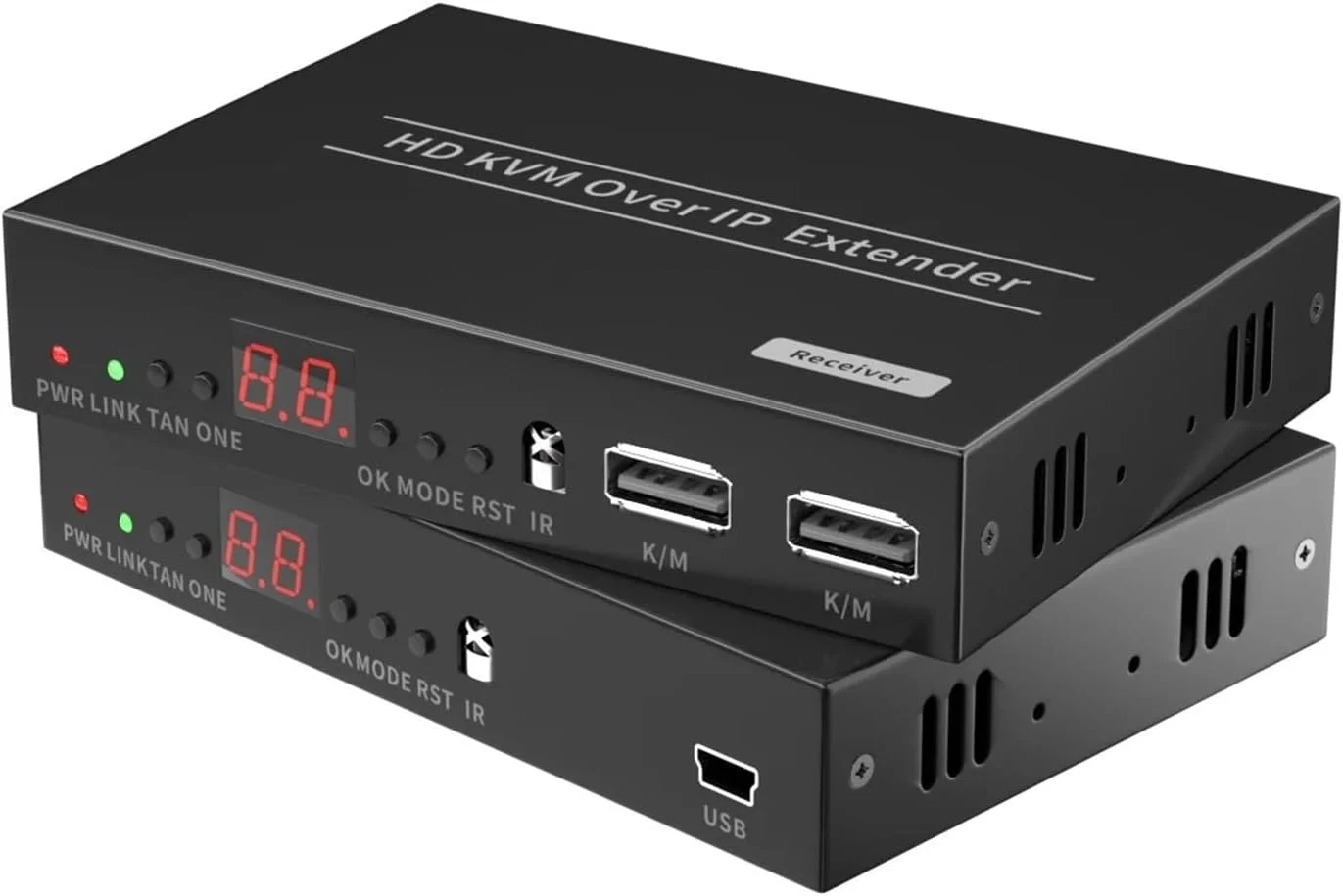 اکستندر KVM HDMI 150M از طریق IP POE USB با کابل شبکه اترنت RJ45 برای موس و کیبورد با خروجی لوپ محلی (TX و RX، دوشاخه آمریکایی)