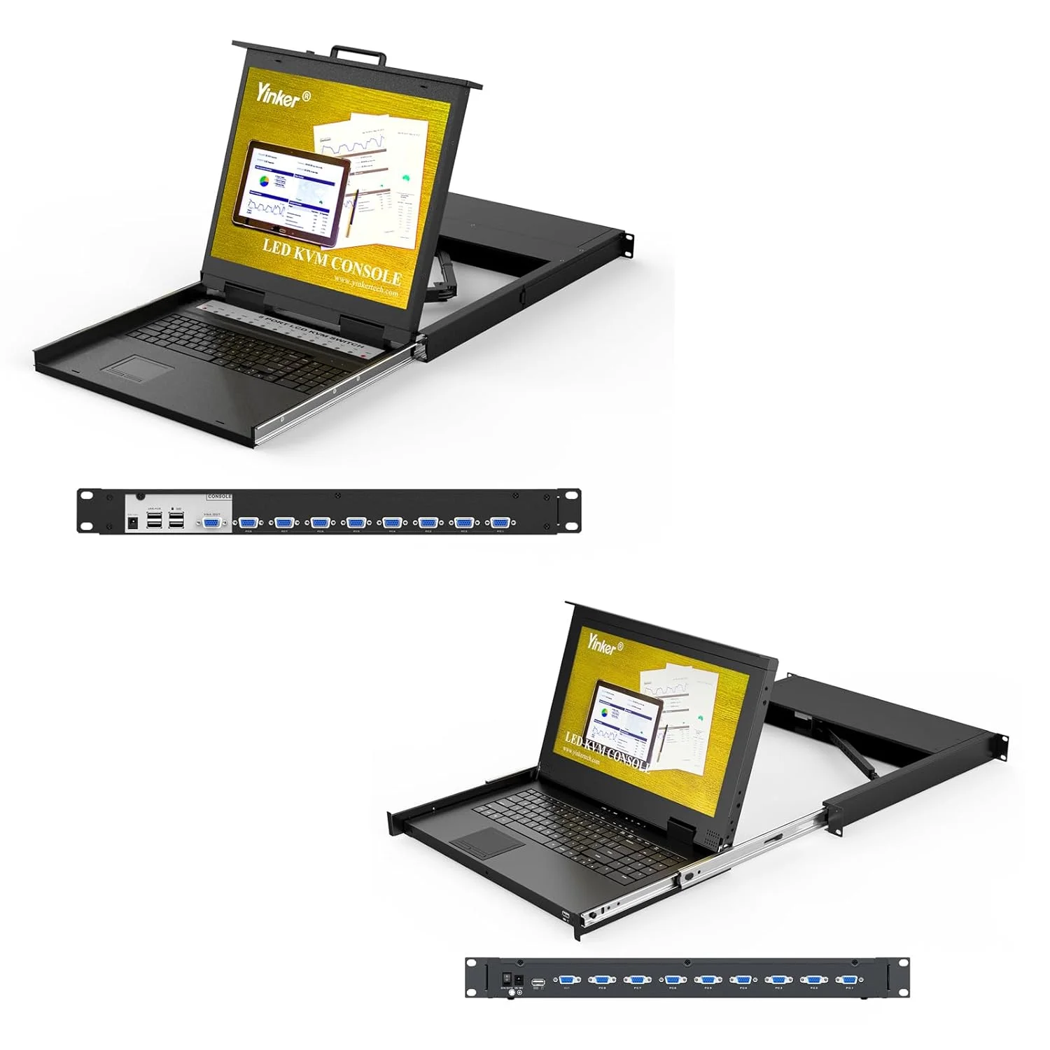 KVM LCD 19 اینچی + KVM LCD 15.6 اینچی
