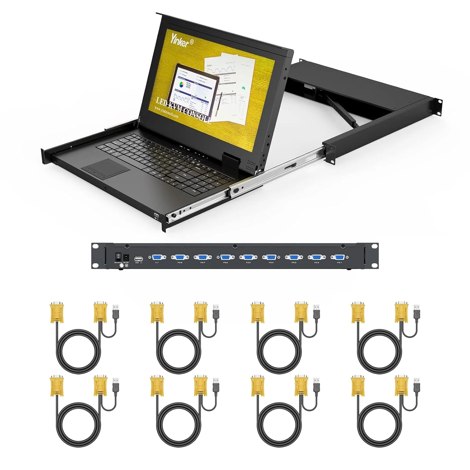 KVM LCD 19 اینچی + KVM LCD 15.6 اینچی