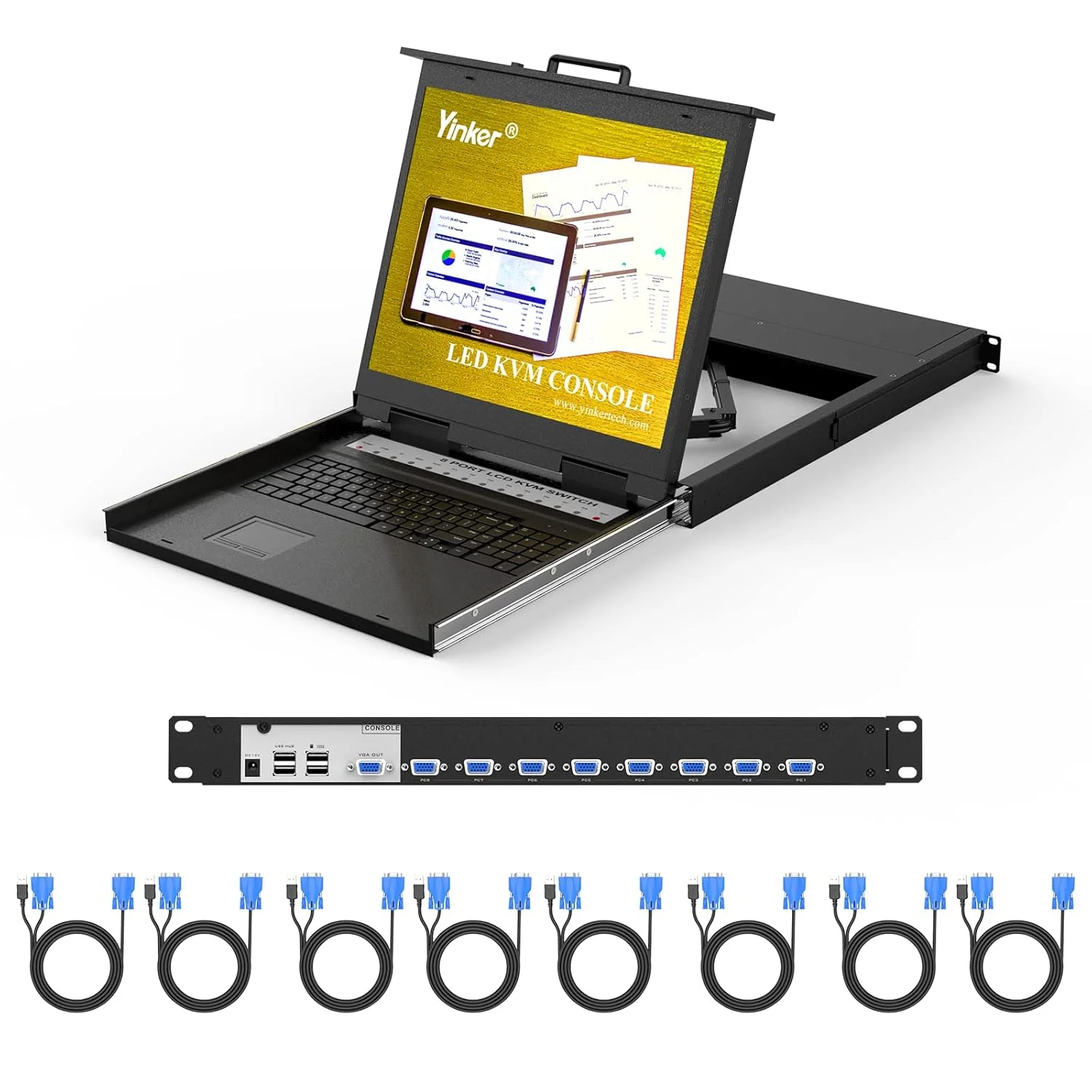 KVM LCD 19 اینچی + KVM LCD 15.6 اینچی