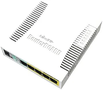 سوییچ هوشمند گیگابیتی 5 پورت MikroTik RouterBOARD 260GSP با SFP، 10143 (سوییچ هوشمند گیگابیتی با محفظه SFP، SwOS، بدنه پلاستیکی، PSU، POE-Out)