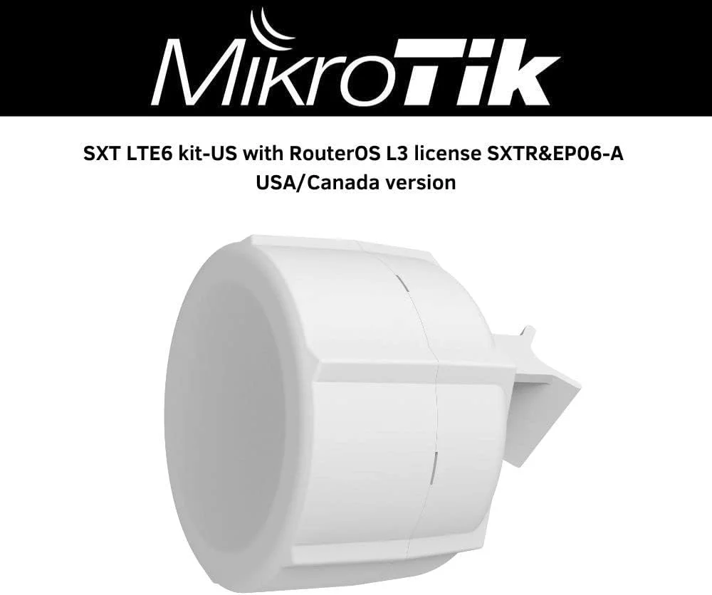 کیت Mikrotik SXT LTE6-US با مجوز RouterOS L3 نسخه ایالات متحده/کانادا SXTR&EP06-A کیت Mikrotik SXT LTE6-US با مجوز RouterOS L3 نسخه ایالات متحده/کانادا SXTR&EP06-A