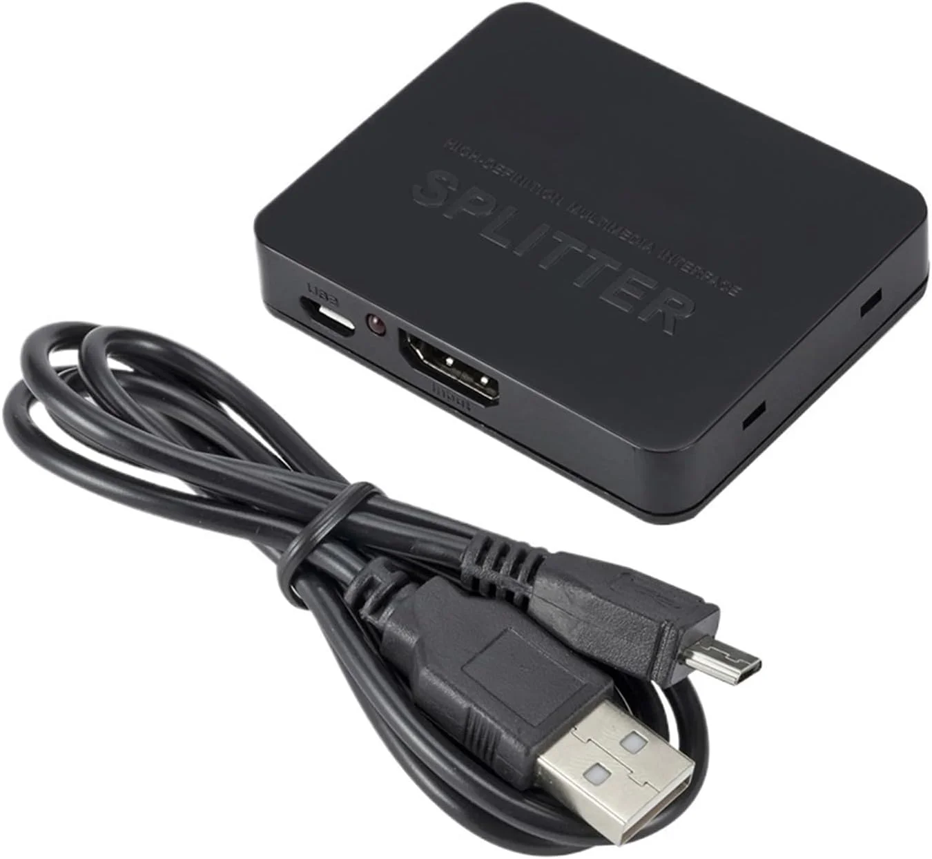 سوییچ KVM با بدنه پلاستیکی مشکی سازگار با HDMI، سوییچ 1 به 2 خروجی، اسپلیتر ویدئویی 4K 3D