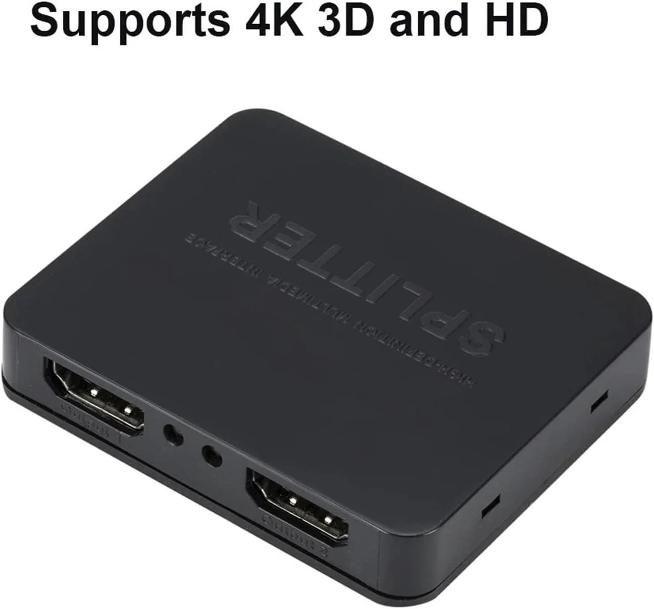 سوییچ KVM با بدنه پلاستیکی مشکی سازگار با HDMI، سوییچ 1 به 2 خروجی، اسپلیتر ویدئویی 4K 3D