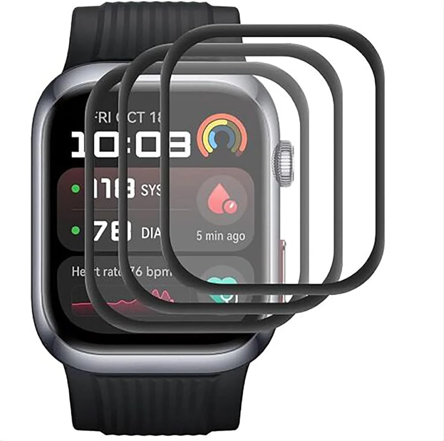 محافظ صفحه نمایش منحنی سه بعدی شفاف HD آزونی، بسته 3 عددی، پوشش کامل فیلم هیدروژل، ضد خش، فناوری خود ترمیم، بدون حباب، فیلم محافظ مقاوم در برابر سایش برای هوآوی واچ D2