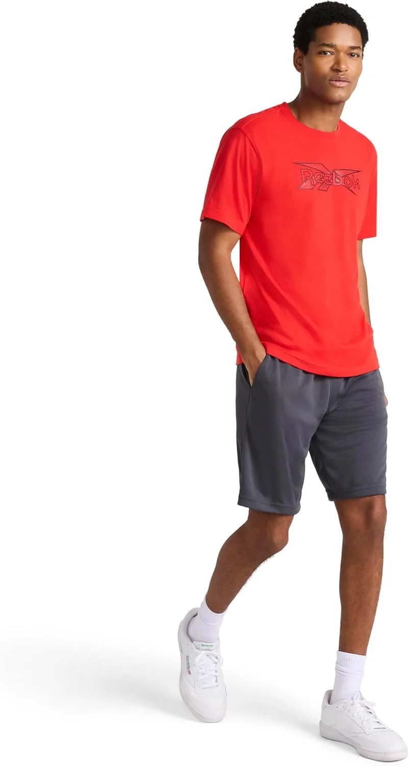 شورت ورزشی مردانه ریباک مدل پوینت گارد، سایز استاندارد، پارچه توری سبک و تنفسی