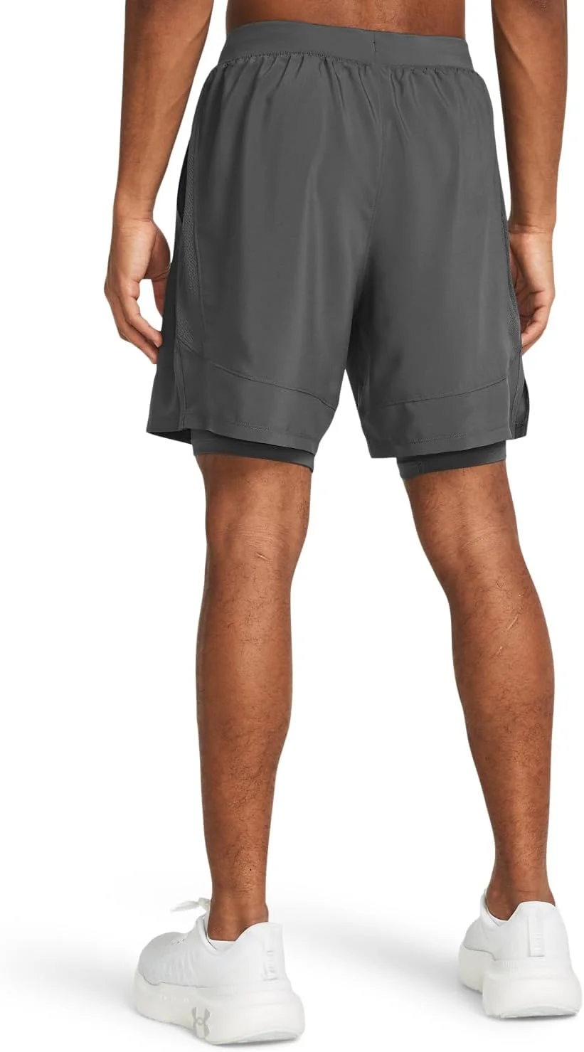 شلوارک ورزشی مردانه آندر آرمور مدل Launch Run 7 اینچ 2 در 1