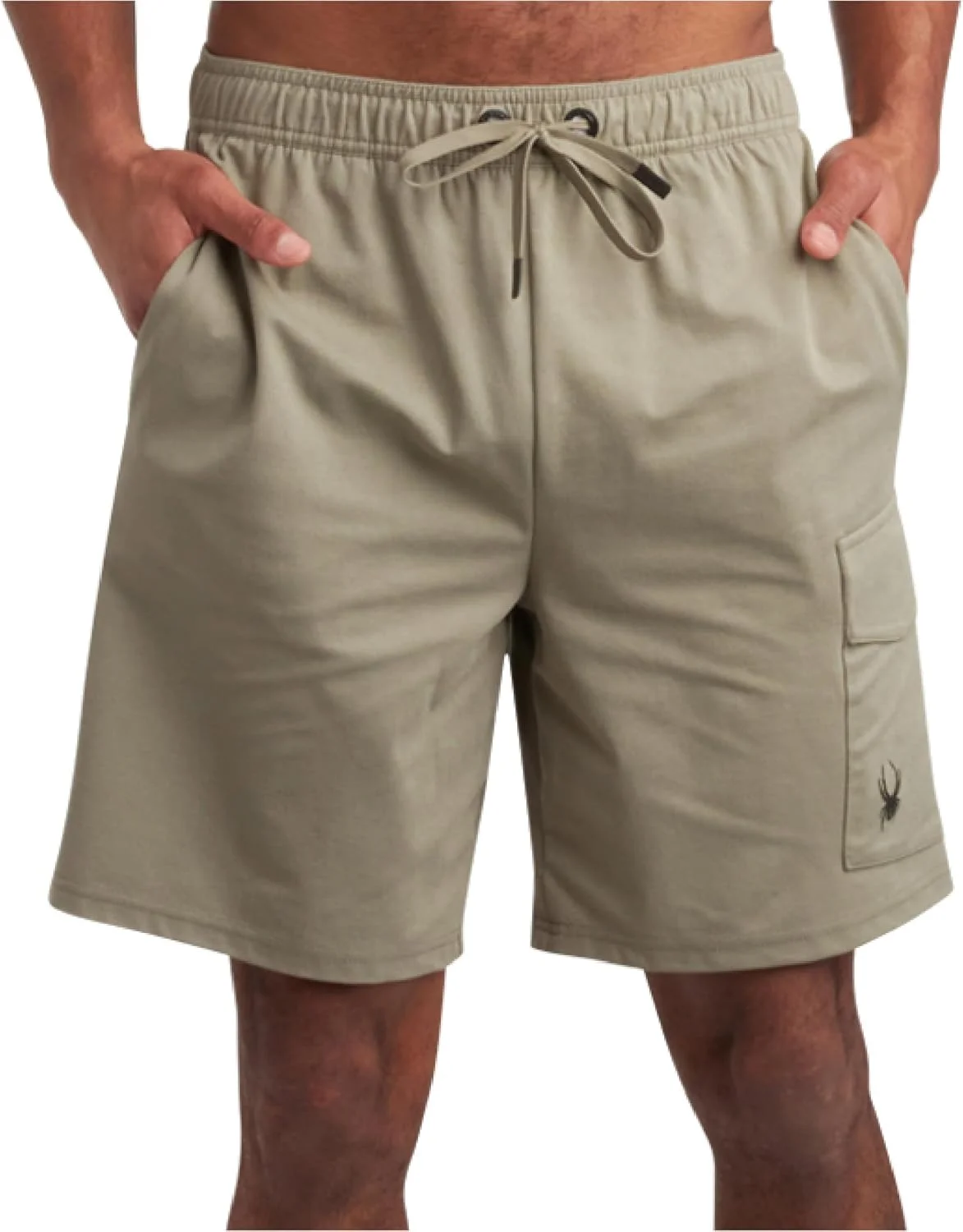 شلوارک ورزشی مردانه اسپایدر - شلوارک فلیس استرچ تک برای باشگاه مردانه با کمر کشی بند دار و جیب برای تمرین