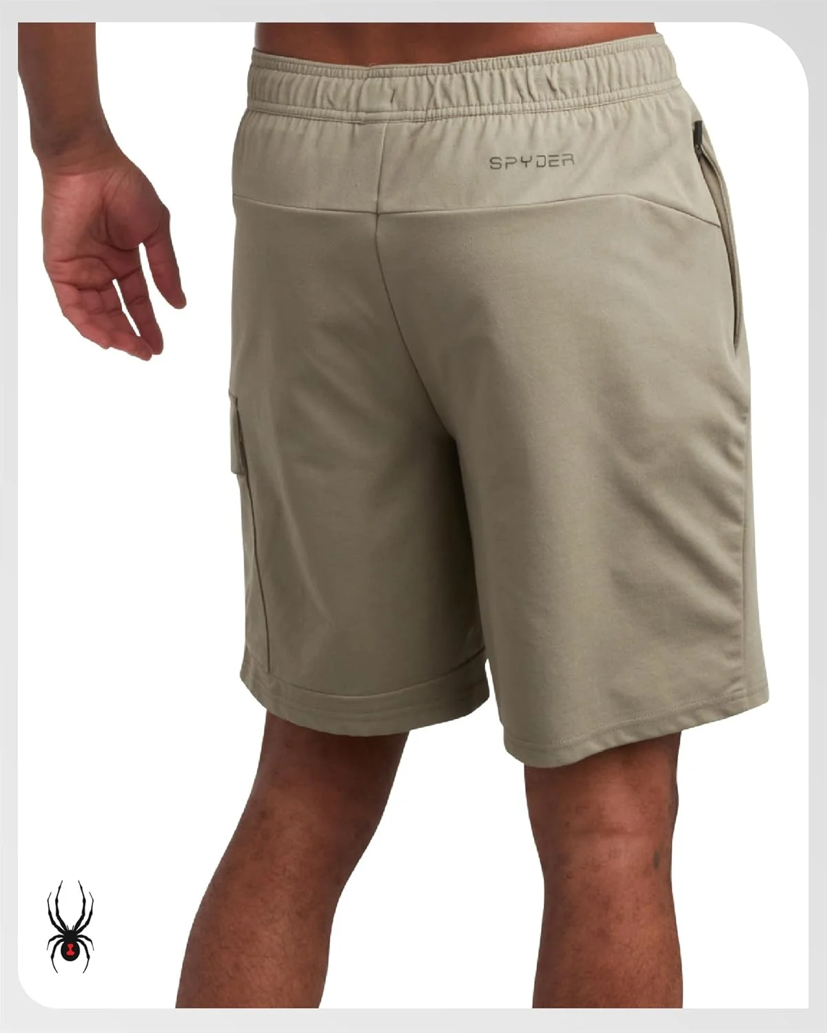 شلوارک ورزشی مردانه اسپایدر - شلوارک فلیس استرچ تک برای باشگاه مردانه با کمر کشی بند دار و جیب برای تمرین