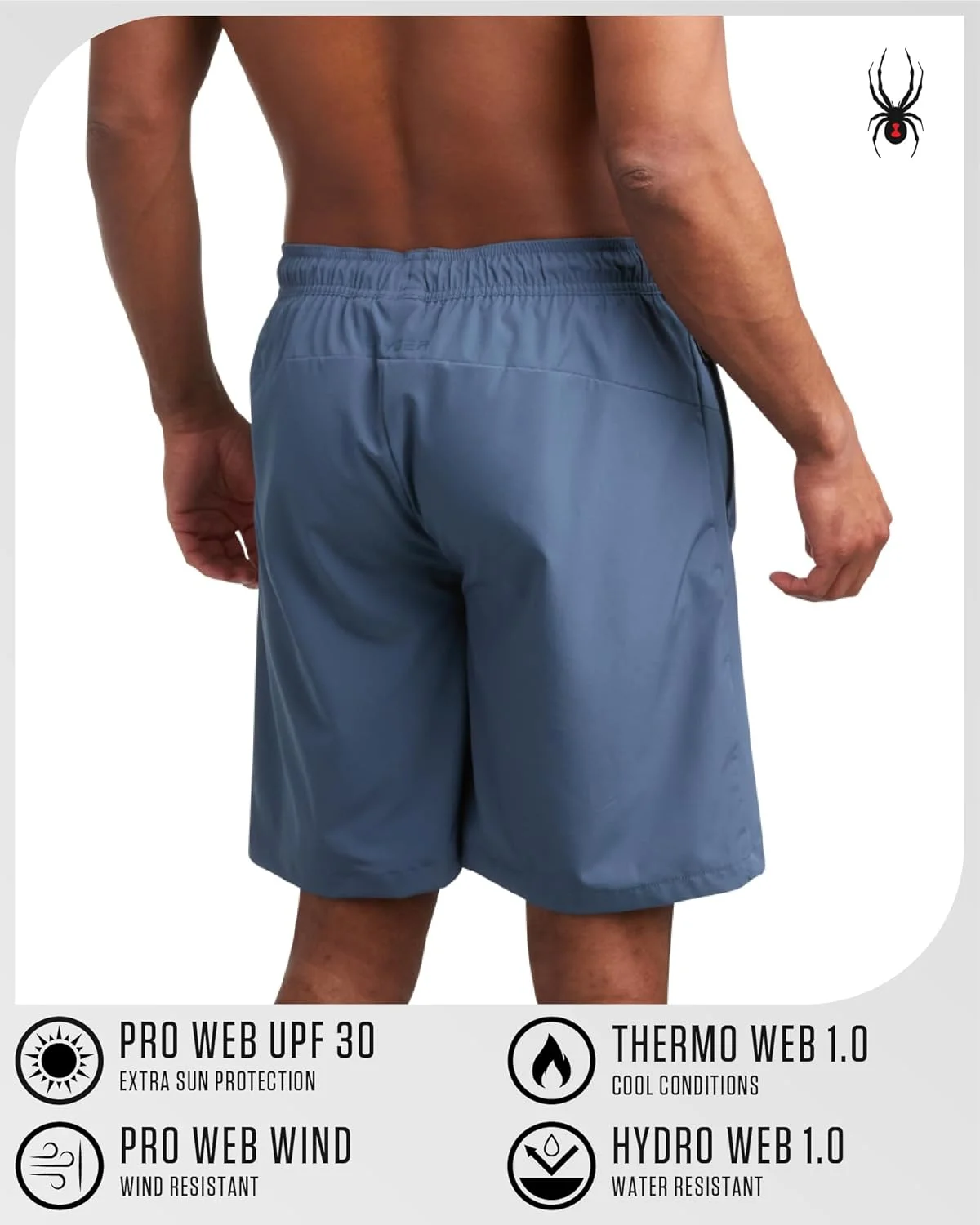 شورت ورزشی مردانه اسپایدر - درز داخلی 8 اینچی، سبک وزن، کشسان، با قابلیت خشک شدن سریع، مناسب تمرین و دویدن