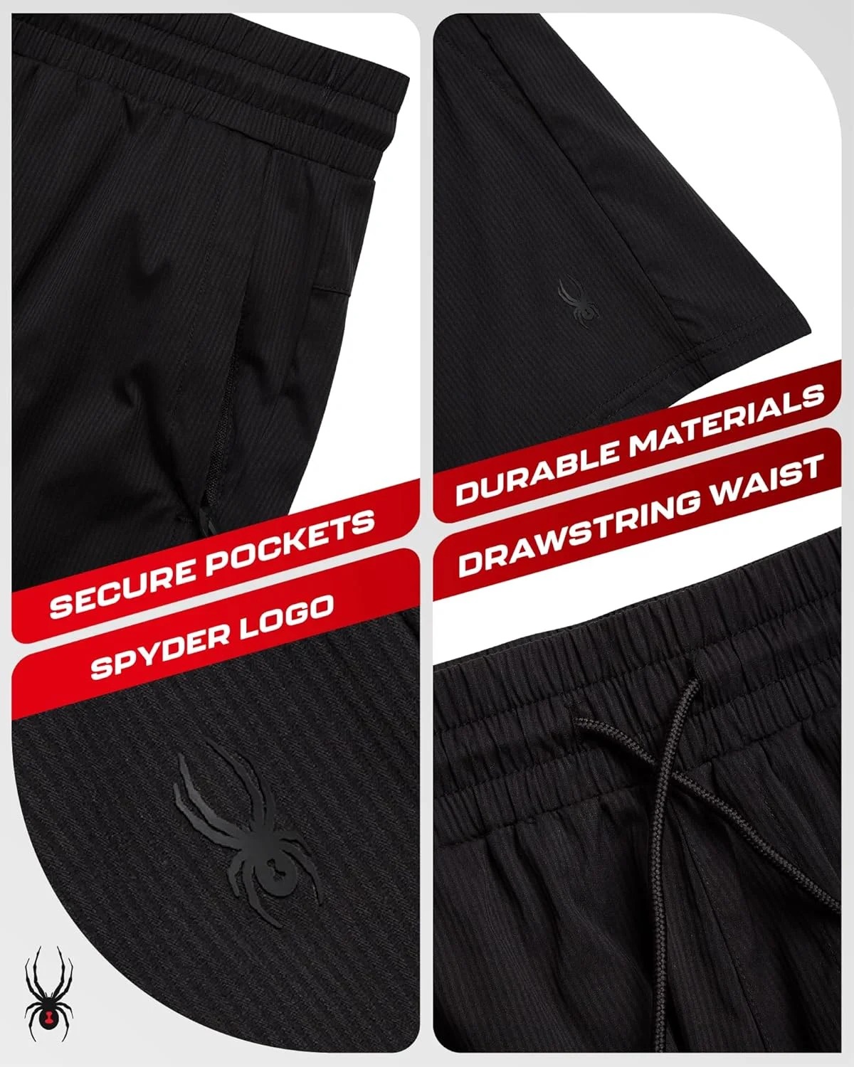 شلوارک ورزشی مردانه اسپایدر - شلوارک باشگاهی مردانه با قابلیت خشک شدن سریع، قد 8 اینچ، دارای جیب زیپ‌دار و بند کشی (سایزها: S-XL)