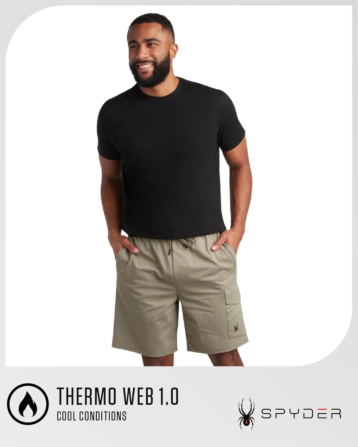 شلوارک ورزشی مردانه اسپایدر - شلوارک فلیس استرچ تک برای باشگاه مردانه با کمر کشی بند دار و جیب برای تمرین