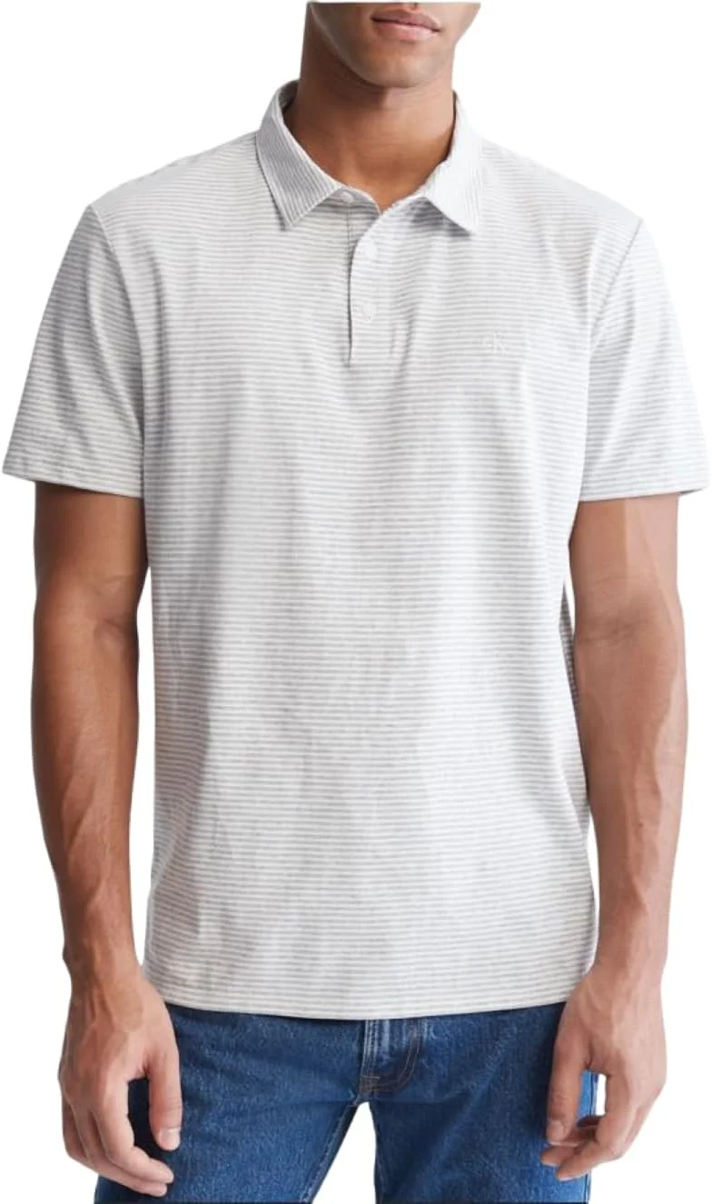 پولوشرت مردانه کلوین کلاین با لوگوی مونوگرام و راه راه پولوشرت مردانه کلوین کلاین با لوگوی مونوگرام و راه راه