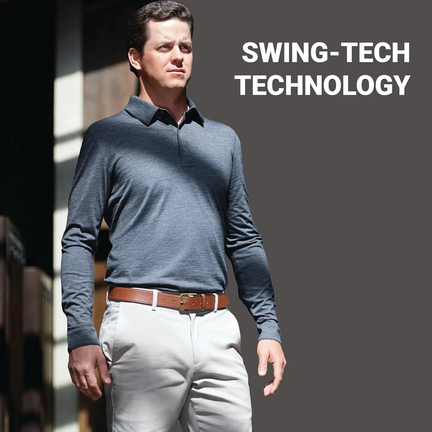 پیراهن آستین بلند گلف مردانه کالاوی با قابلیت جذب رطوبت و پارچه کشسان (موجود در سایزهای بزرگ)