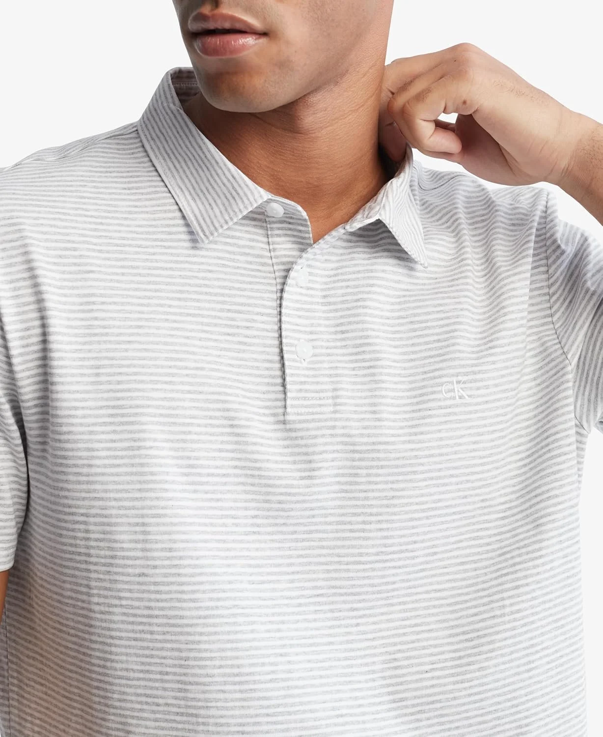 پولوشرت مردانه کلوین کلاین با لوگوی مونوگرام و راه راه پولوشرت مردانه کلوین کلاین با لوگوی مونوگرام و راه راه