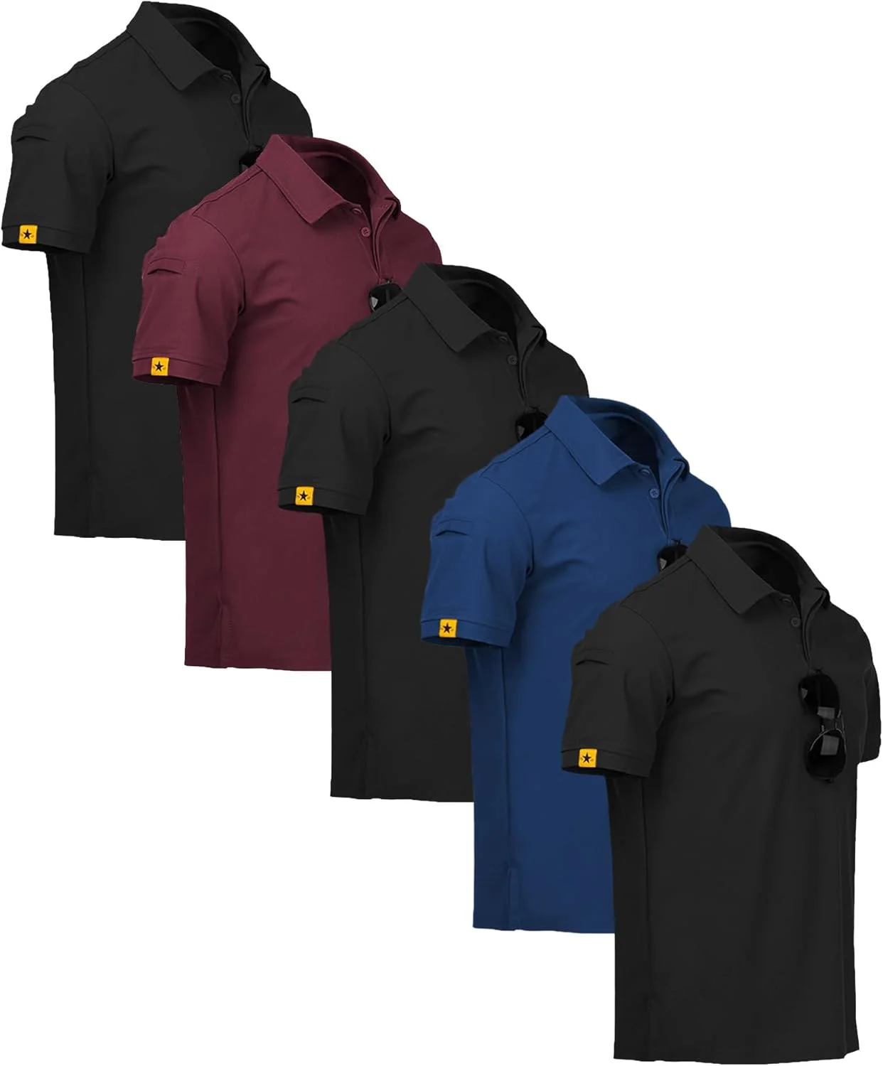 ست 5 عددی پولوشرت مردانه ZITY آستین کوتاه ورزشی مناسب گلف، تنیس و تابستان با قابلیت جذب رطوبت