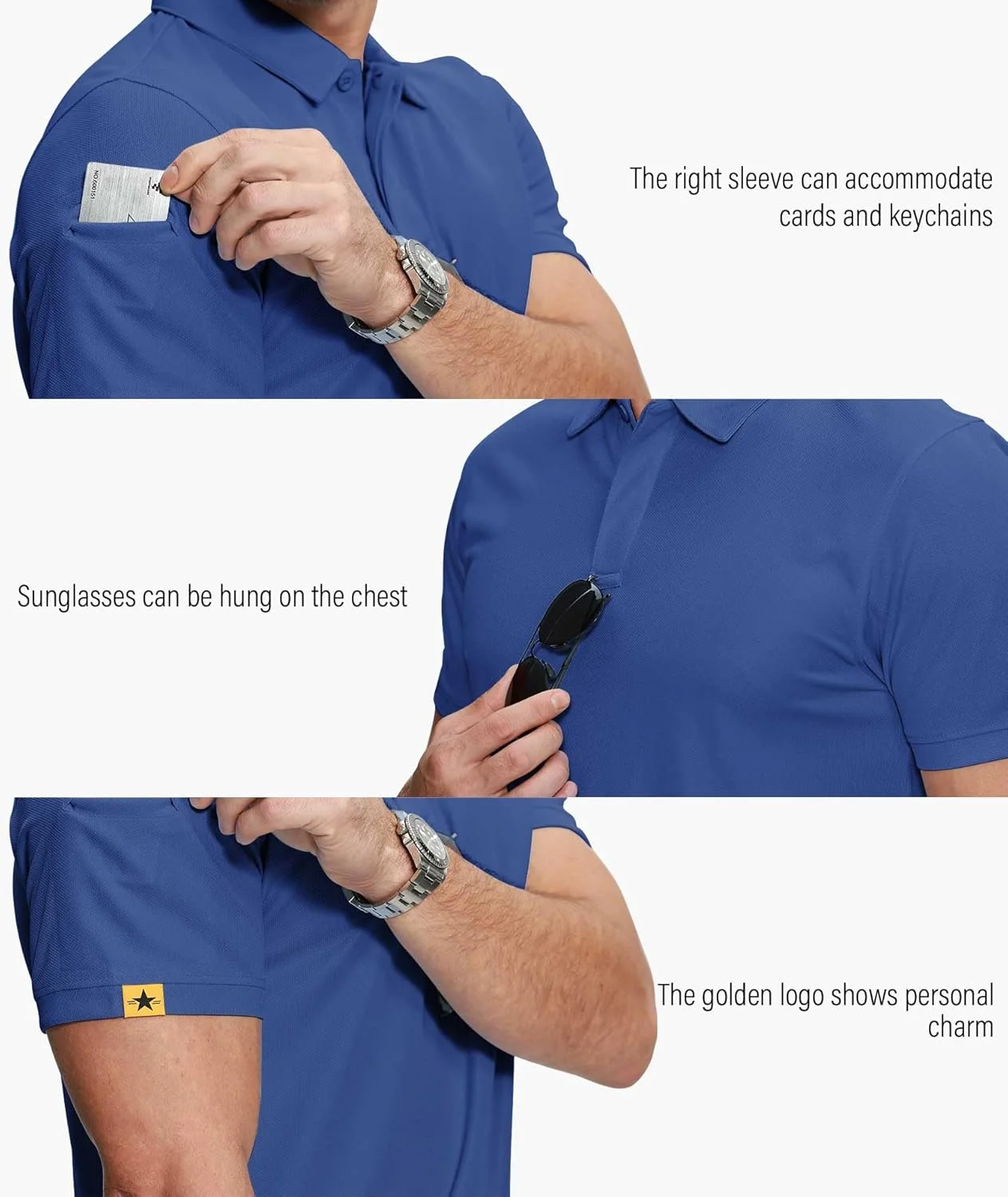 ست 5 عددی پولوشرت مردانه ZITY آستین کوتاه ورزشی مناسب گلف، تنیس و تابستان با قابلیت جذب رطوبت