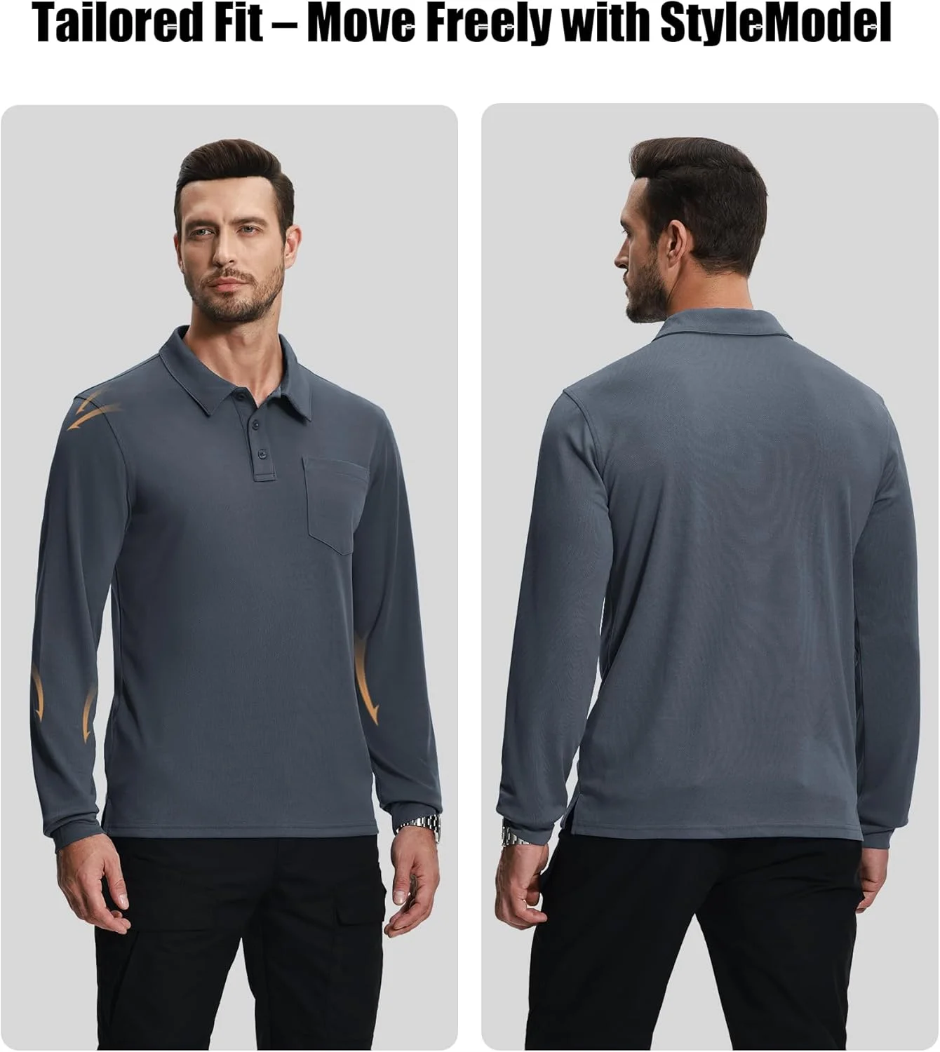 ست 3 عددی پولوشرت آستین بلند مردانه ZITY با جیب، رطوبت گیر، مناسب کار، محیط اداری و استفاده روزمره در پاییز