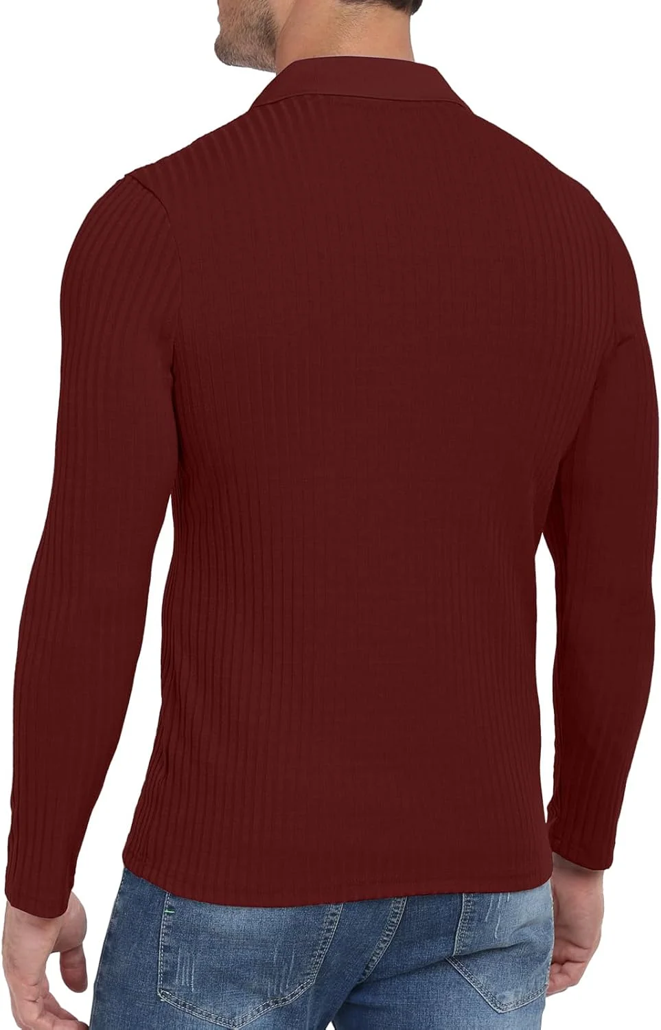 تی‌شرت پولو آستین بلند مردانه YTD، یقه هفت، جذب، مناسب گلف، بافتنی نرم و غیررسمی