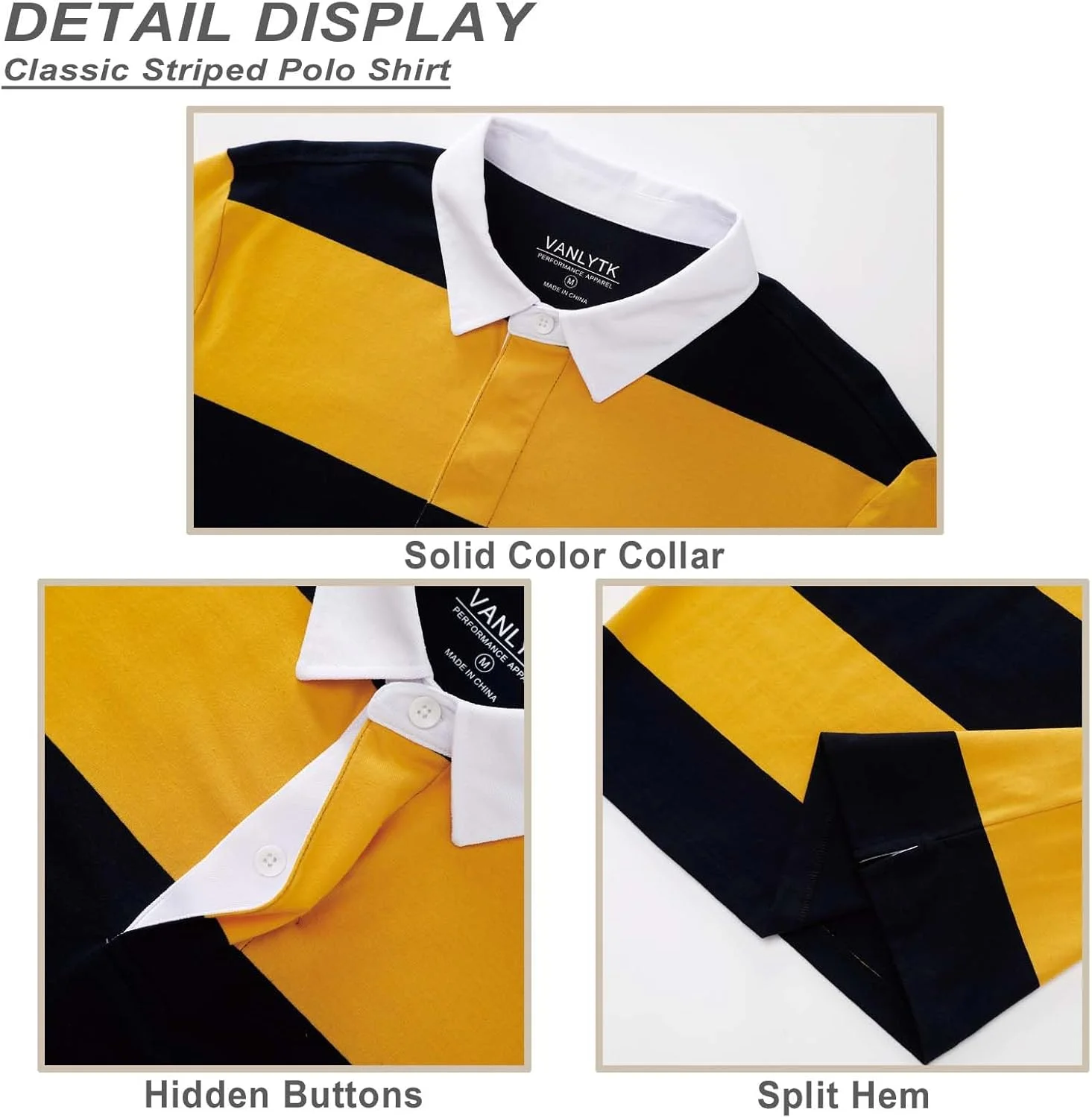 پولوشرت مردانه راه راه نخی با قابلیت جذب رطوبت، یقه دار کلاسیک، مناسب گلف و استفاده روزمره برای آقایان