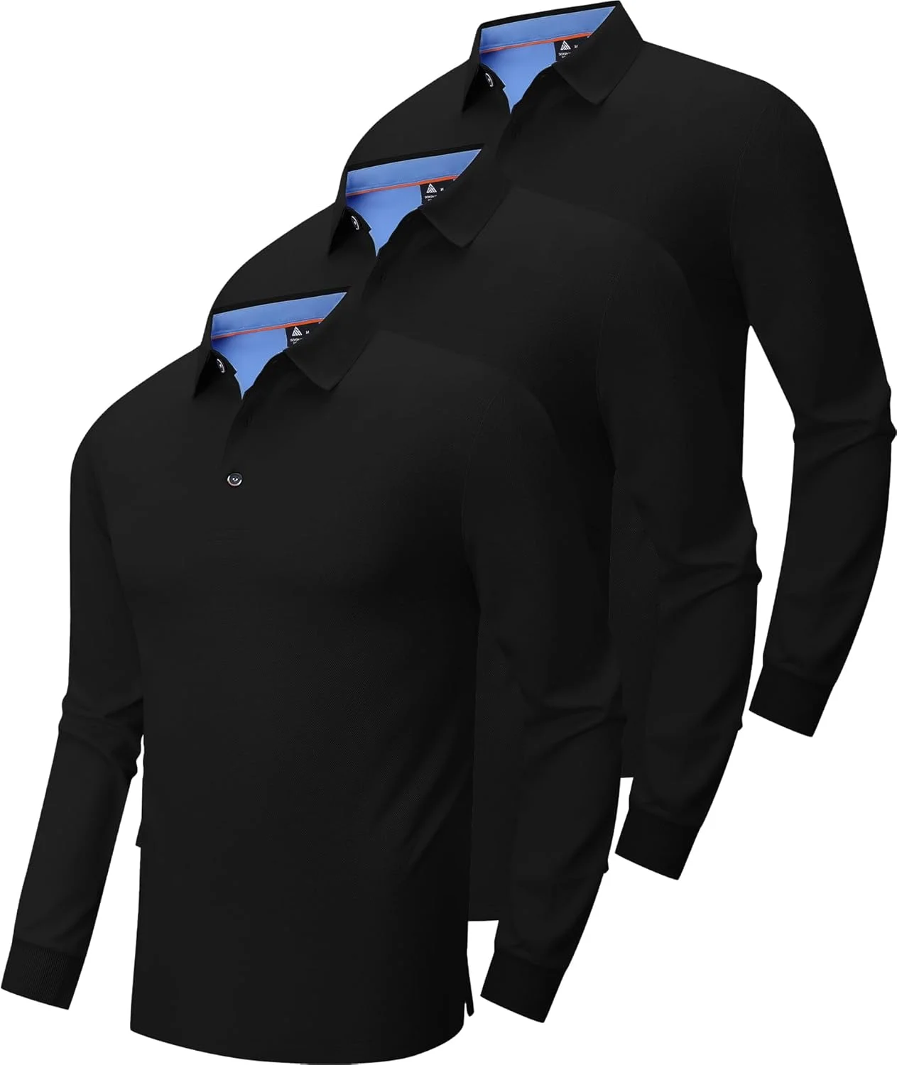 V VALANCH بسته 3 عددی پولوشرت آستین بلند مردانه، مناسب گلف، سفر کاری و استفاده روزمره