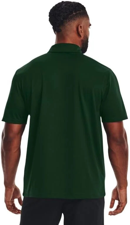 پولوشرت آستین کوتاه مردانه آندر آرمور Tech Team سایز 2XLT سبز جنگلی-سفید