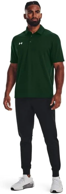 پولوشرت آستین کوتاه مردانه آندر آرمور Tech Team سایز 2XLT سبز جنگلی-سفید
