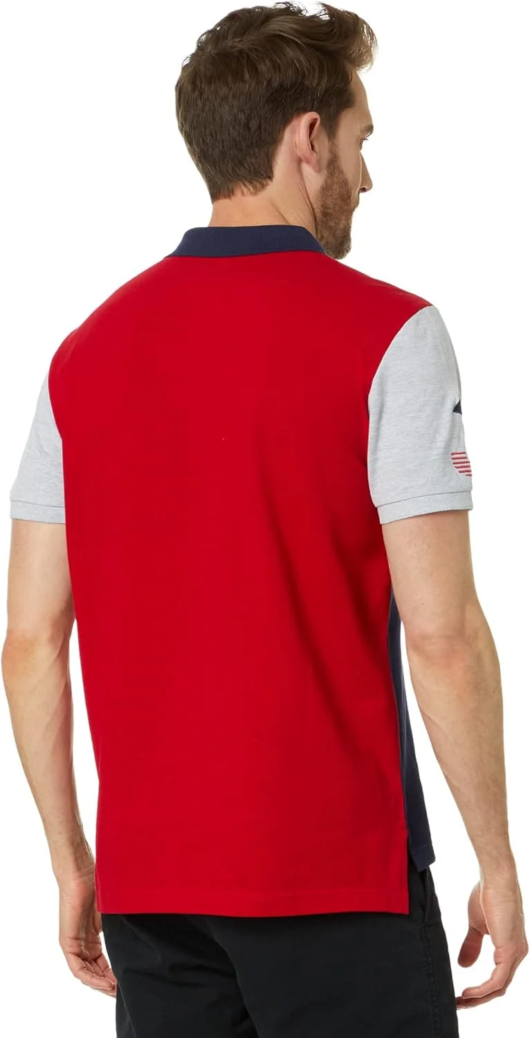 پولوشرت یقه دار باریک اندامی با طرح متضاد یو.اس. پولو اَسِن.