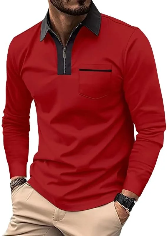 پولوشرت آستین بلند مردانه، پولوشرت زیپ‌دار غیررسمی، پیراهن گلف یقه دار کلاسیک با جیب