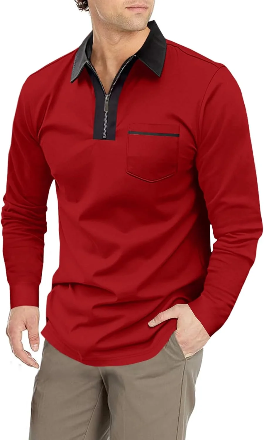 پولوشرت آستین بلند مردانه، پولوشرت زیپ‌دار غیررسمی، پیراهن گلف یقه دار کلاسیک با جیب