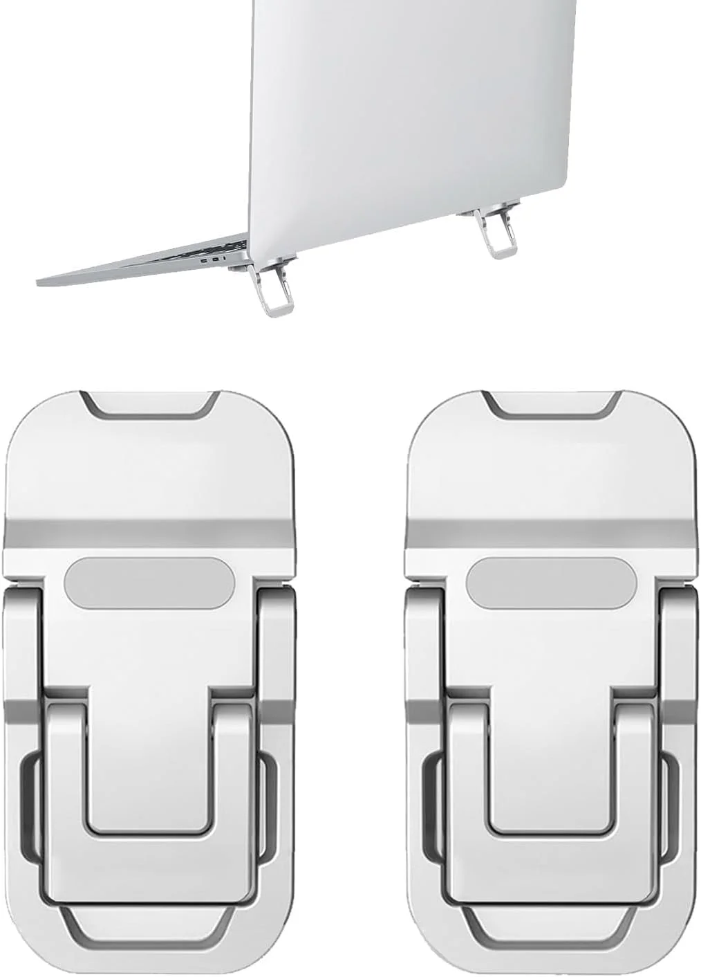 پایه نگهدارنده ارگونومیک کیبورد لپ تاپ NALACAL، پایه تاشو خودچسب مینی نامرئی کیبورد کامپیوتر، ارتفاع قابل تنظیم برای مک بوک، دل، اچ پی و سایر لپ تاپ های 10-17 اینچی، 2 عدد (نقره ای)