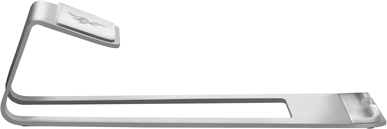 پایه لپ‌تاپ ریزر: طراحی ارگونومیک - ساختار آلومینیوم آنودایز شده - سفید نقره‌ای