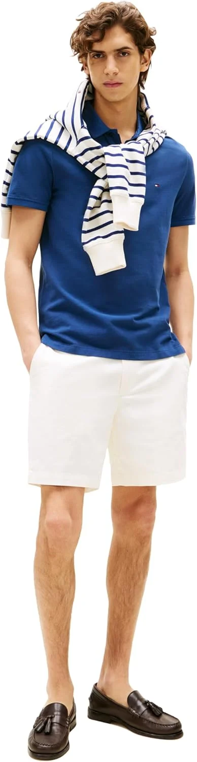 پولوشرت آستین کوتاه مردانه تامی هیلفیگر با فیت معمولی و رنگرزی شده