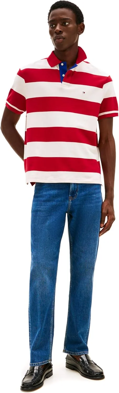 پولوشرت آستین کوتاه مردانه تامی هیلفیگر با طرح راه راه راگبی