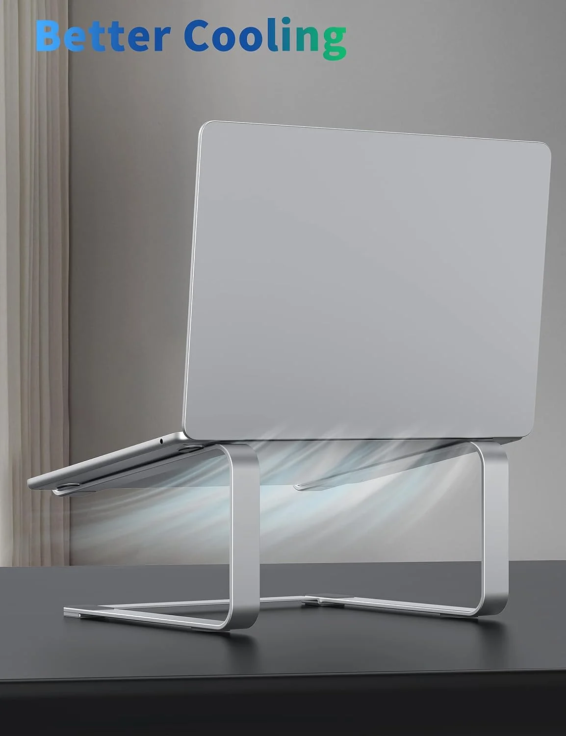 پایه لپ تاپ SOUNDANCE برای میز، پایه فلزی کامپیوتر، نگهدارنده رایانه شخصی سنگین و پایدار، بالابر ارگونومیک لپ تاپ برای کامپیوتر نوت بوک 12 تا 17.3 اینچی، نقره ای