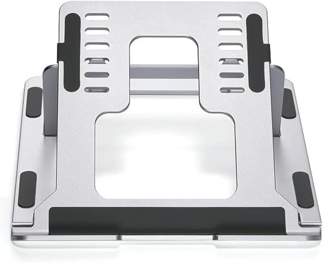 پایه لپ تاپ ورتکس مدل D24-3 نقره ای، پایه تبلت لپ تاپ قابل تنظیم، پایه چند زاویه ای، پایه تلفن، پایه لپ تاپ تاشو قابل حمل برای مک بوک ایر/پرو و ​​سایر نوت بوک ها 10-17.3 اینچی