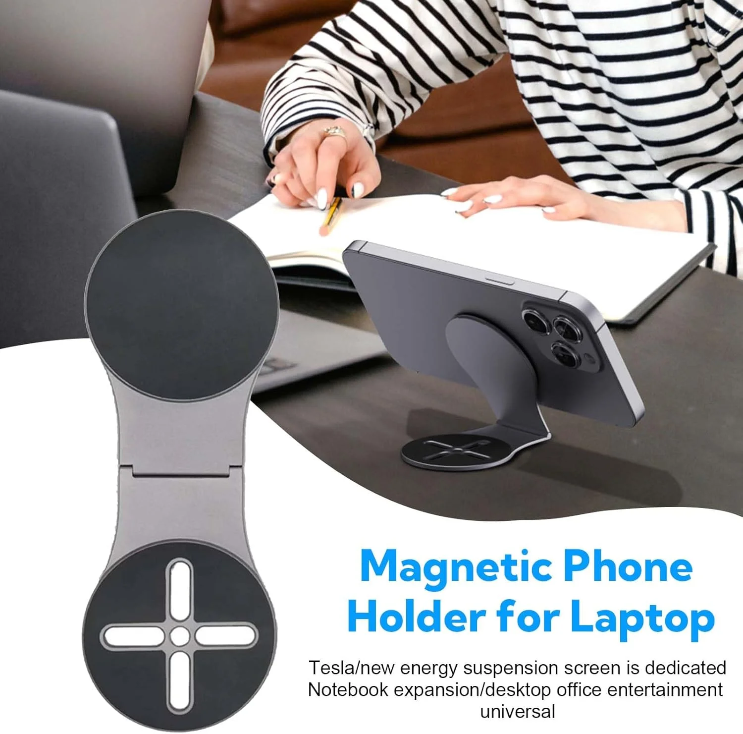 نگهدارنده مغناطیسی گوشی موبایل Wisfunlly برای لپ تاپ، پایه نگهدارنده قابل تنظیم گوشی سازگار با سری iPhone 15/14/13/12، گیره نصب جانبی مانیتور تلفن کامپیوتر برای کار در خانه و دفتر نگهدارنده مغناطیسی گوشی موبایل Wisfunlly برای لپ تاپ، پایه نگهدارنده قابل تنظیم گوشی سازگار با سری iPhone 15/14/13/12، گیره نصب جانبی مانیتور تلفن کامپیوتر برای کار در خانه و دفتر