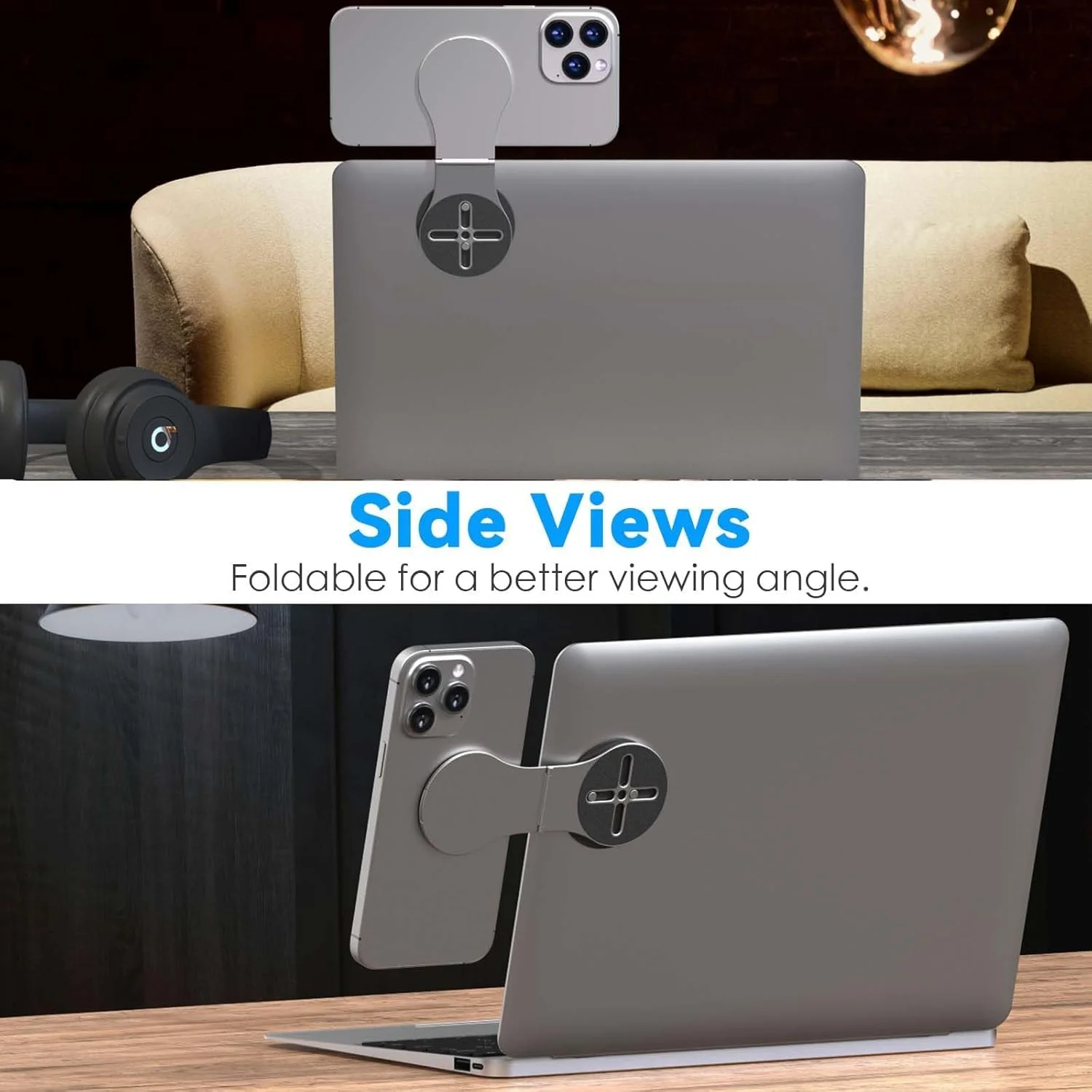 نگهدارنده مغناطیسی گوشی موبایل Wisfunlly برای لپ تاپ، پایه نگهدارنده قابل تنظیم گوشی سازگار با سری iPhone 15/14/13/12، گیره نصب جانبی مانیتور تلفن کامپیوتر برای کار در خانه و دفتر نگهدارنده مغناطیسی گوشی موبایل Wisfunlly برای لپ تاپ، پایه نگهدارنده قابل تنظیم گوشی سازگار با سری iPhone 15/14/13/12، گیره نصب جانبی مانیتور تلفن کامپیوتر برای کار در خانه و دفتر