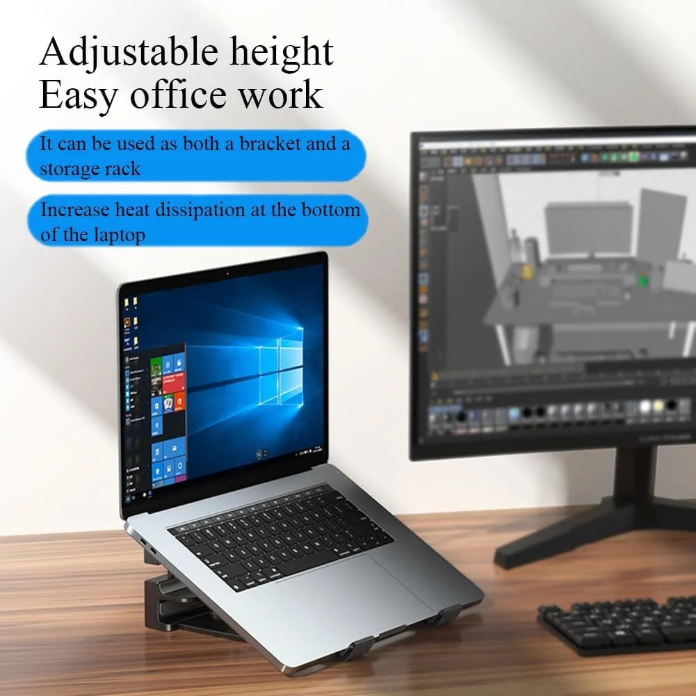 پایه عمودی لپ تاپ برای میز با 3 شیار، نگهدارنده ایستاده برای لپ تاپ و تبلت، زاویه قابل تنظیم، طراحی دریچه خنک کننده، پایه ضد لغزش پایدار، مشکی پایه عمودی لپ تاپ برای میز با 3 شیار، نگهدارنده ایستاده برای لپ تاپ و تبلت، زاویه قابل تنظیم، طراحی دریچه خنک کننده، پایه ضد لغزش پایدار، مشکی