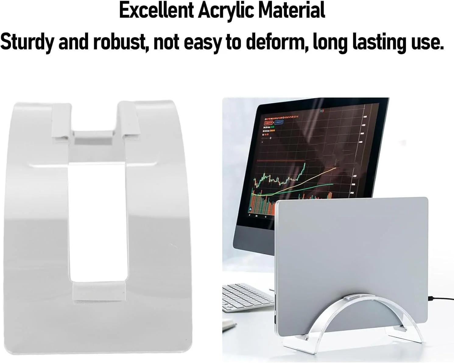 پایه عمودی لپ تاپ، طراحی صرفه جویی در فضا، پایه اتصال لپ تاپ با قابلیت تنظیم چند زاویه، نگهدارنده عمودی لپ تاپ رومیزی