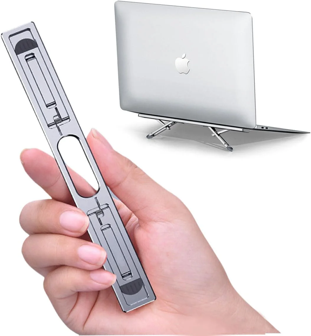 پایه لپ تاپ، پایه لپ تاپ تاشو قابل حمل، رایزر کامپیوتر ارگونومیک نامرئی چسبی، قابل تنظیم در 4 سطح برای همه لپ تاپ ها و تبلت ها پایه لپ تاپ، پایه لپ تاپ تاشو قابل حمل، رایزر کامپیوتر ارگونومیک نامرئی چسبی، قابل تنظیم در 4 سطح برای همه لپ تاپ ها و تبلت ها