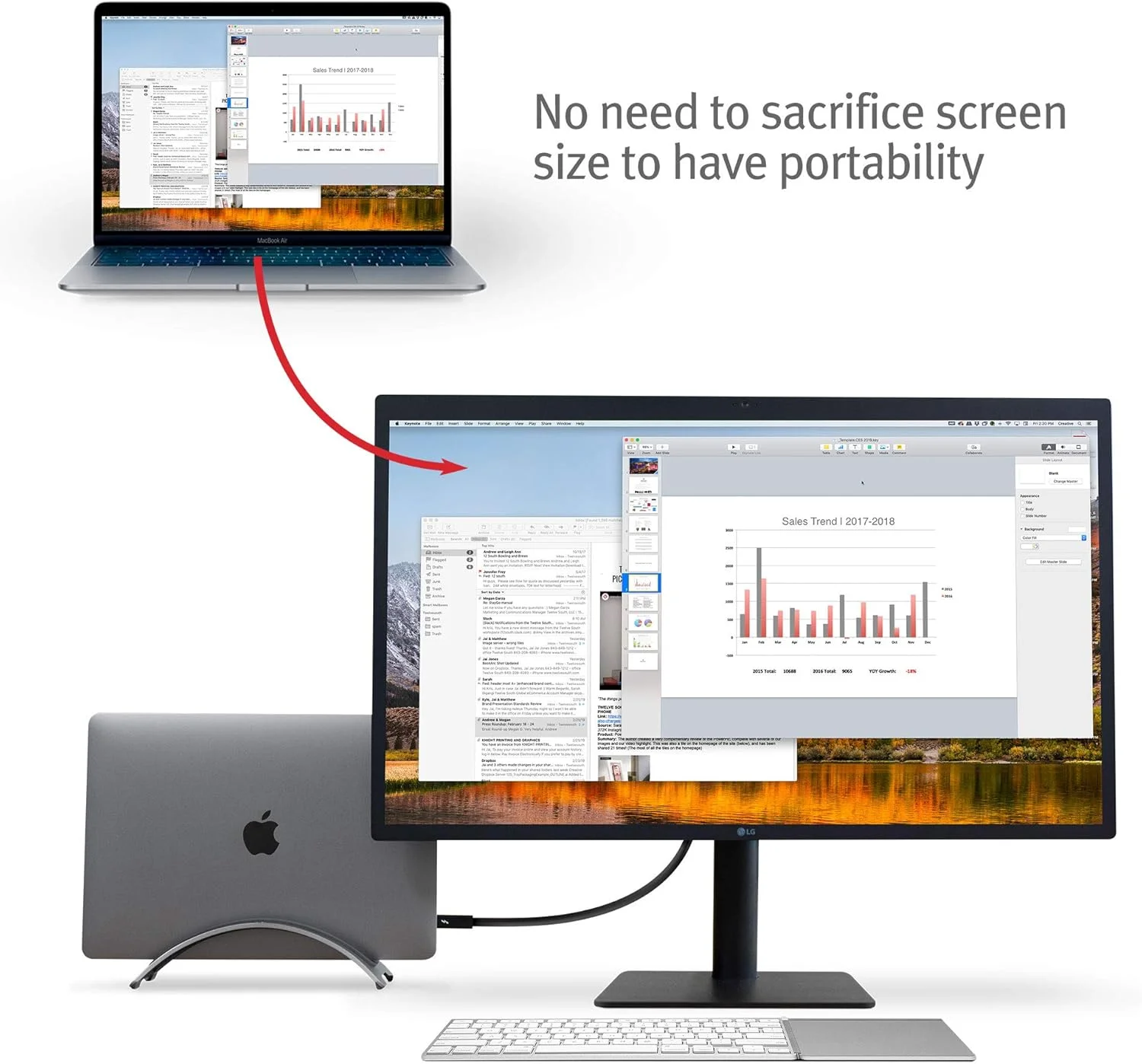 پایه عمودی دسکتاپ Twelve South BookArc برای مک‌بوک (خاکستری فضایی) *سازگار با M1 نیست، برای به‌روزرسانی/ارتقا، گزینه درج را ببینید*