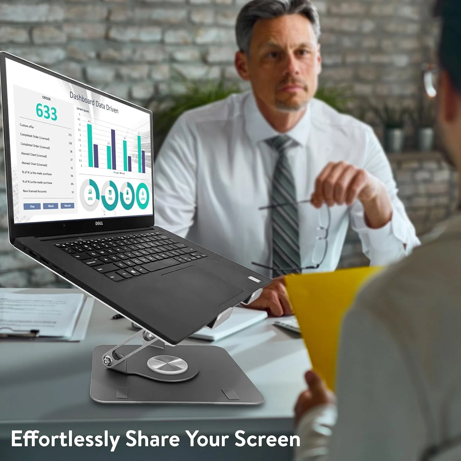 پایه لپ‌تاپ چرخان ارگونومیک برای میز، پایه قابل تنظیم کامپیوتر و آیپد با چرخش 360 درجه، نگهدارنده لپ‌تاپ قابل حمل برای لوازم ارگونومیک دفتر کار خانگی (خاکستری فضایی)