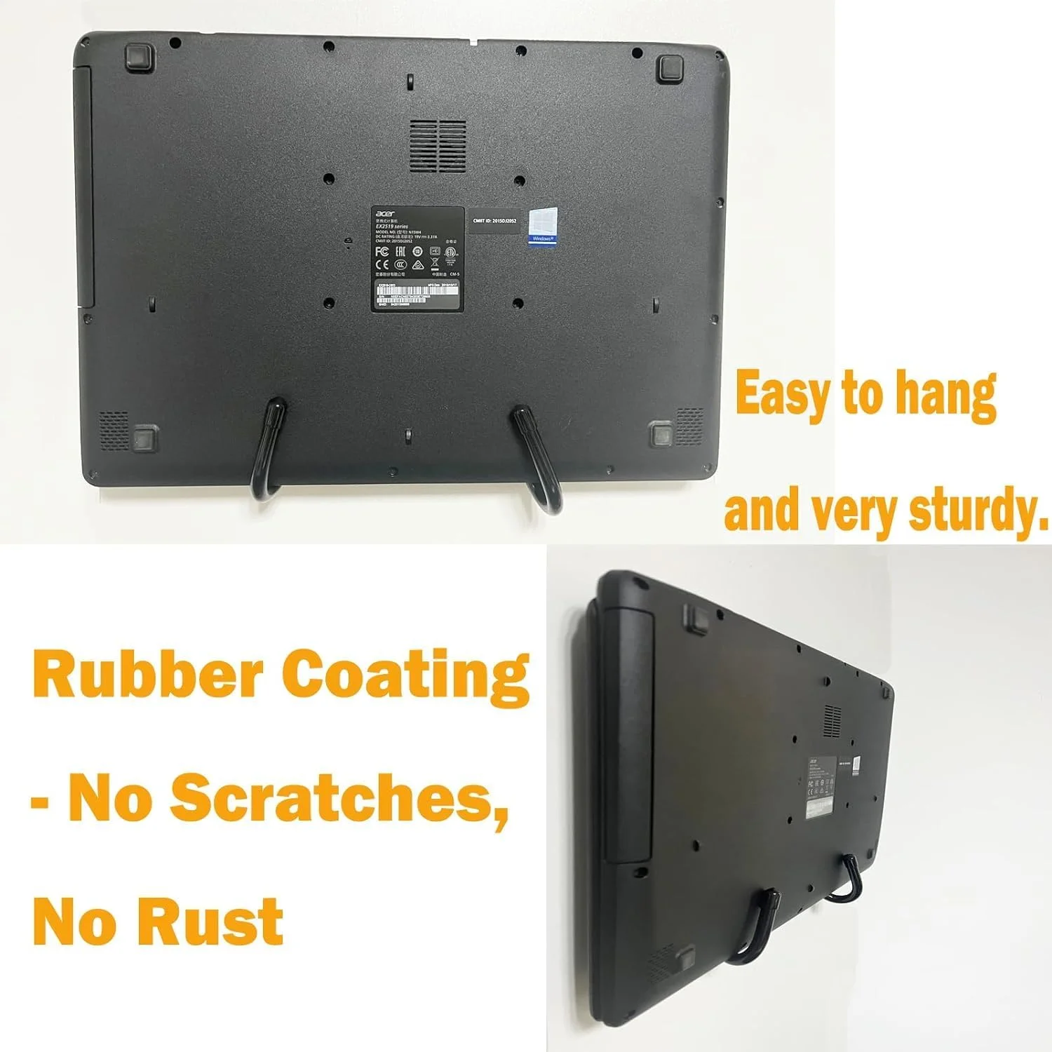 نگهدارنده دیواری لپ تاپ، سازمان دهنده جهانی قابل تنظیم برای لپ تاپ ها، مک بوک، کیبورد، تبلت ها، ماوس، آیپد و موارد دیگر برای دفتر و خانه، عالی برای آزاد کردن فضای میز.