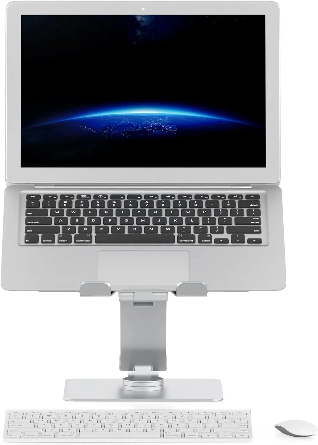 پایه لپ‌تاپ آلومینیومی قابل تنظیم ارتفاع UPERGO AP-2V برای لپ‌تاپ‌های 11 تا 15.6 اینچی - پایه ارگونومیک لپ‌تاپ برای میز، پایه نگهدارنده قابل حمل آلومینیومی لپ‌تاپ (نقره‌ای)