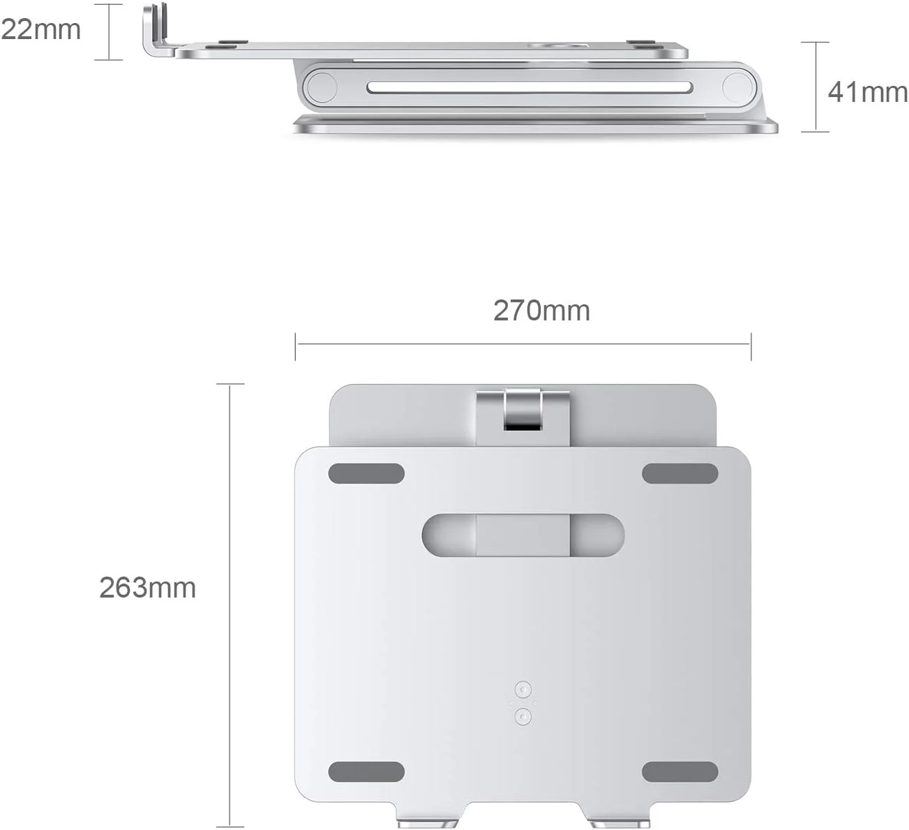 پایه لپ‌تاپ آلومینیومی قابل تنظیم ارتفاع UPERGO AP-2V برای لپ‌تاپ‌های 11 تا 15.6 اینچی - پایه ارگونومیک لپ‌تاپ برای میز، پایه نگهدارنده قابل حمل آلومینیومی لپ‌تاپ (نقره‌ای)