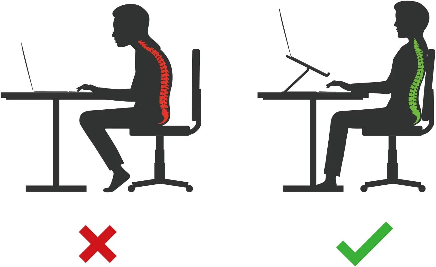 پایه لپ‌تاپ آلومینیومی قابل تنظیم ارتفاع UPERGO AP-2V برای لپ‌تاپ‌های 11 تا 15.6 اینچی - پایه ارگونومیک لپ‌تاپ برای میز، پایه نگهدارنده قابل حمل آلومینیومی لپ‌تاپ (نقره‌ای)