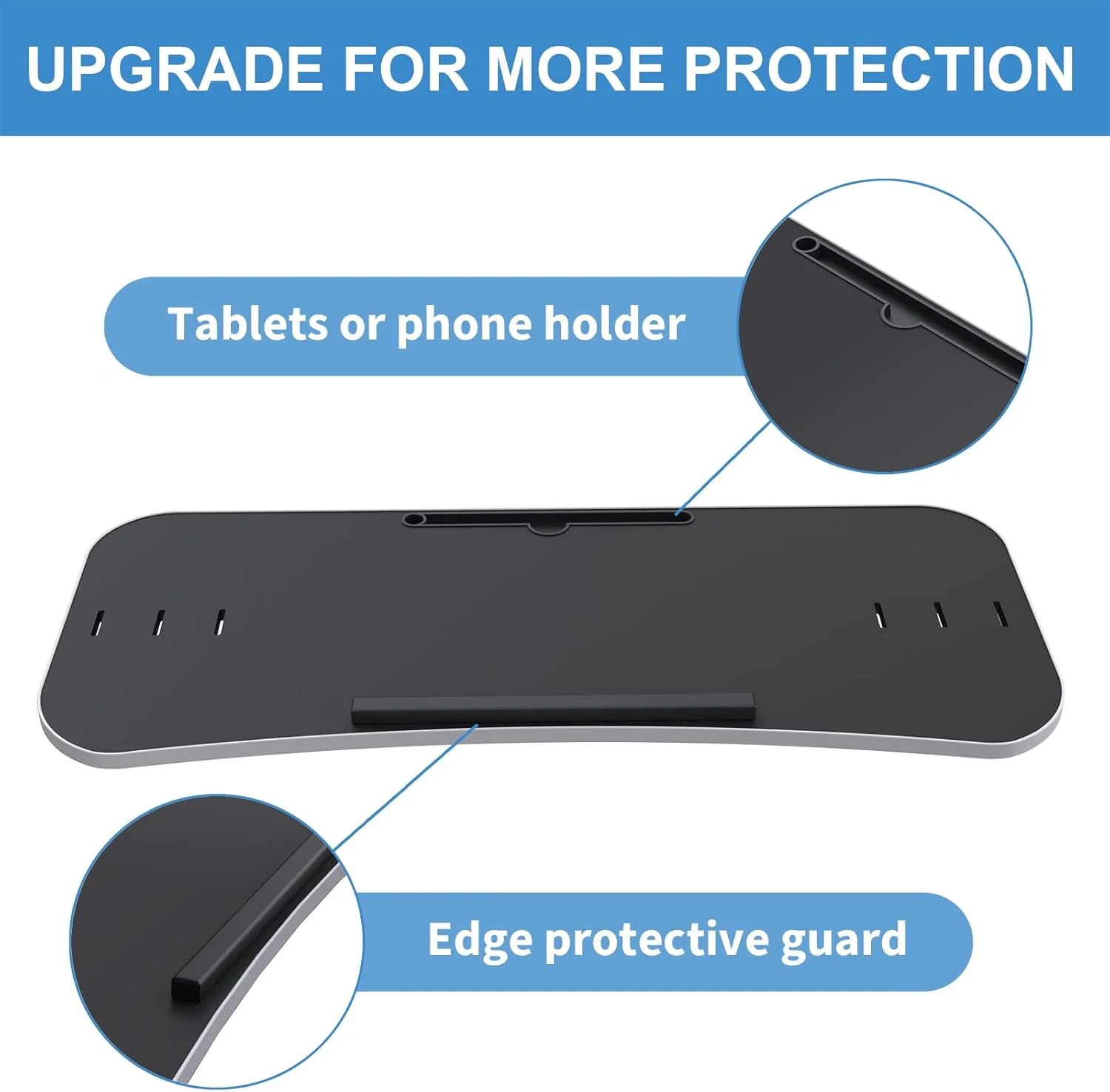 میز تردمیل یونیورسال Miden، 91x38 سانتی متر، سینی اتصال میز تردمیل لپ تاپ با پد مثلثی، پلتفرم ارگونومیک برای لپ تاپ/تبلت/آیپد/نوت بوک/کتاب، ایستگاه های کاری مناسب برای اکثر تردمیل ها