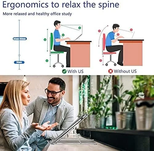 پایه لپ‌تاپ Tuttonica Tutto-TS 123 GS با قابلیت تنظیم ارتفاع در 7 سطح برای میز | افزایش تهویه لپ‌تاپ | تاشو و قابل حمل ارگونومیک | سازگار با همه مدل ها - خاکستری مدل X