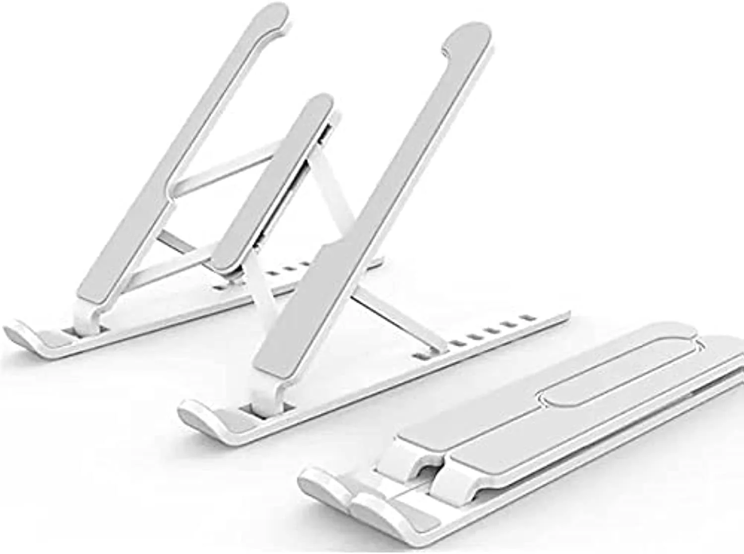 پایه نگهدارنده لپ‌تاپ قابل حمل، ارگونومیک و قابل تنظیم توشیونیکس، رومیزی تهویه دار (سفید)